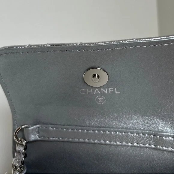 CHANEL Silver Mini Quilted Belt Bag - Picture 8 of 9